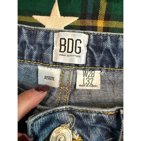 BDG Urban Outfitters Jessye Colorblock Jeans Womens W28 L32 Blue Denim Crop - Picture 10 of 10